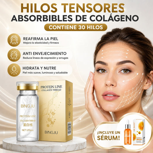 Set de Hilos Tensores Absorbibles de Colágeno + Sérum Facial de Regalo 🎁