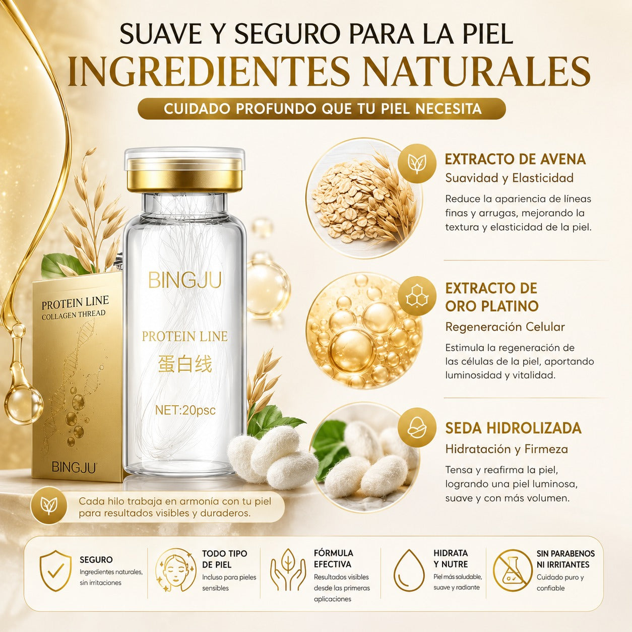 Set de Hilos Tensores Absorbibles de Colágeno + Sérum Facial de Regalo 🎁